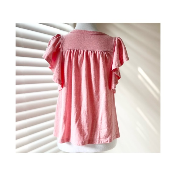 LOFT Pink Ruffle Sleeve Top - Picture 5 of 6